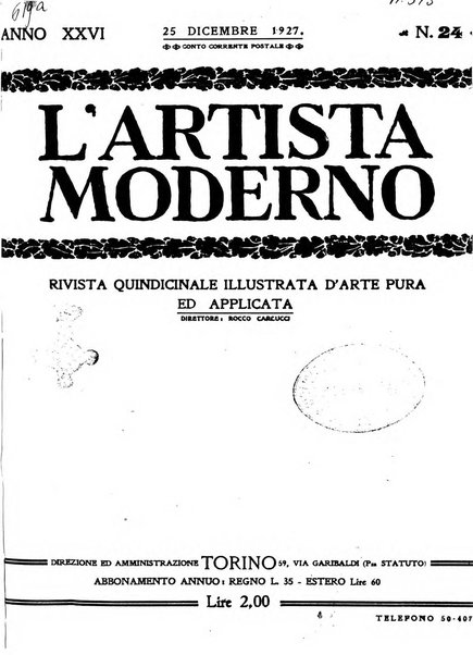 L'artista moderno giornale d'arte applicata