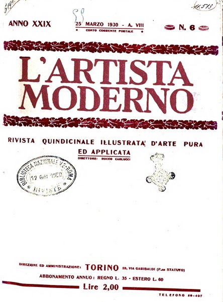 L'artista moderno giornale d'arte applicata