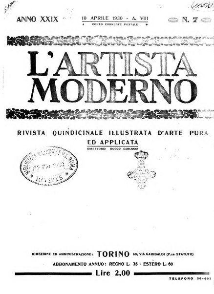 L'artista moderno giornale d'arte applicata