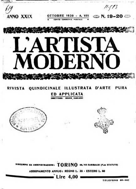 L'artista moderno giornale d'arte applicata