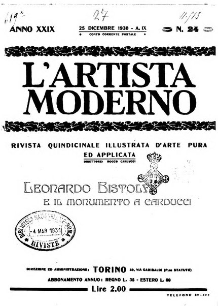 L'artista moderno giornale d'arte applicata