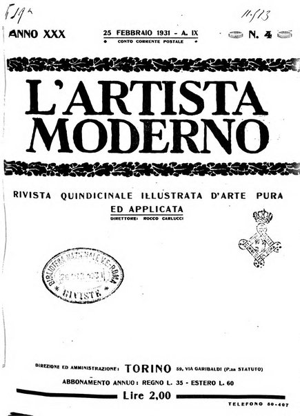 L'artista moderno giornale d'arte applicata