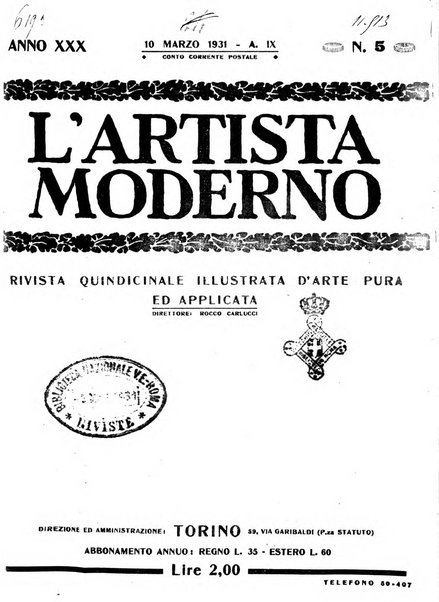 L'artista moderno giornale d'arte applicata