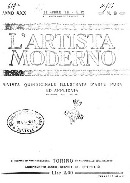 L'artista moderno giornale d'arte applicata