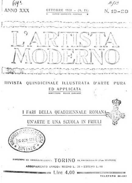 L'artista moderno giornale d'arte applicata