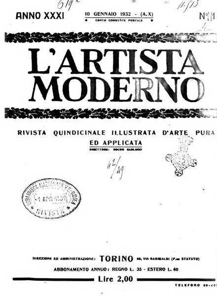 L'artista moderno giornale d'arte applicata