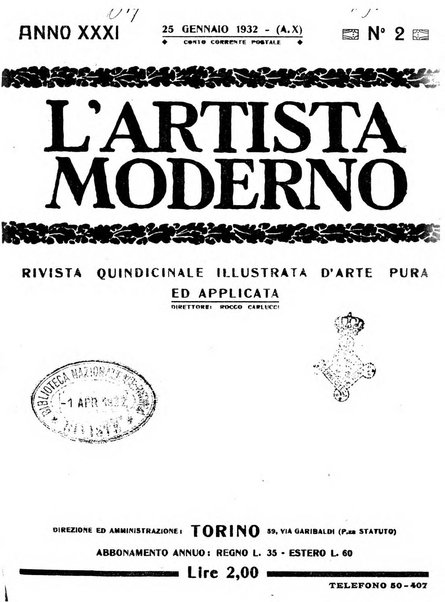 L'artista moderno giornale d'arte applicata