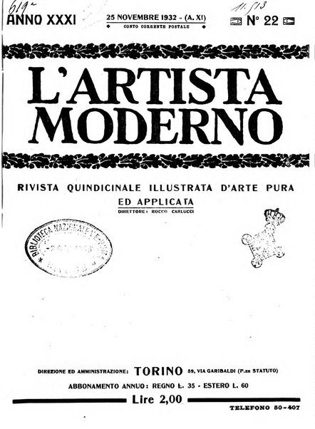 L'artista moderno giornale d'arte applicata