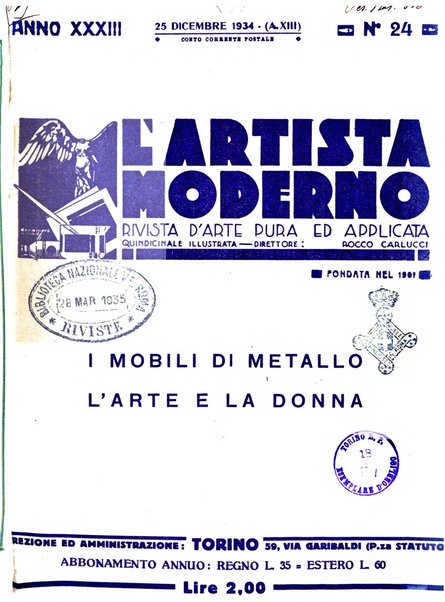 L'artista moderno giornale d'arte applicata