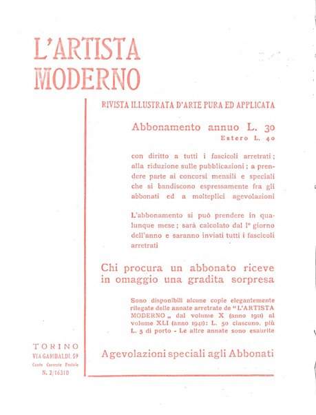 L'artista moderno giornale d'arte applicata