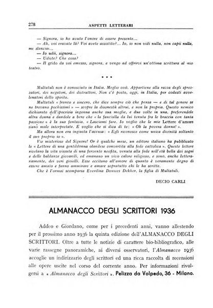 Aspetti letterari bimestrale di lettere, scienze ed arti