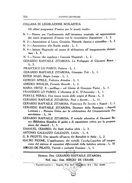 Aspetti letterari bimestrale di lettere, scienze ed arti