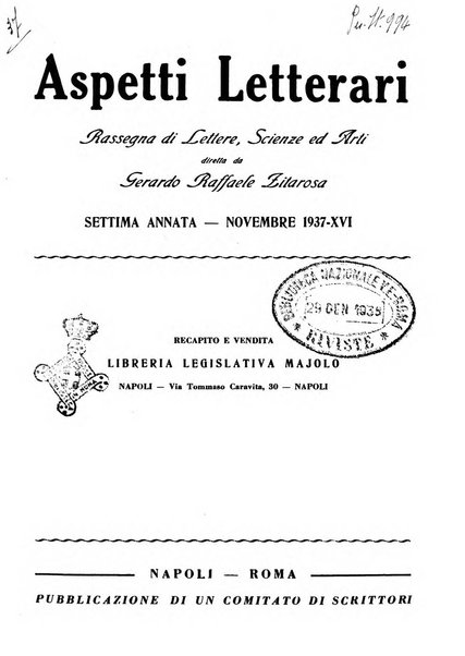 Aspetti letterari bimestrale di lettere, scienze ed arti