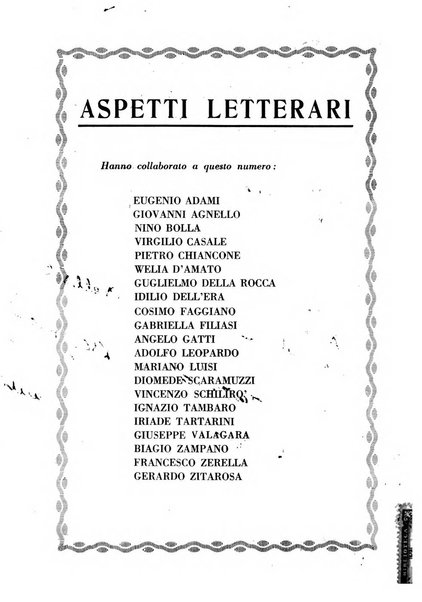 Aspetti letterari bimestrale di lettere, scienze ed arti