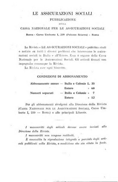 Le assicurazioni sociali pubblicazione della Cassa nazionale per le assicurazioni sociali