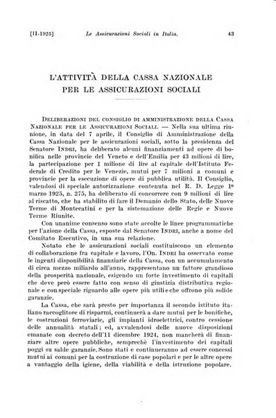 Le assicurazioni sociali pubblicazione della Cassa nazionale per le assicurazioni sociali