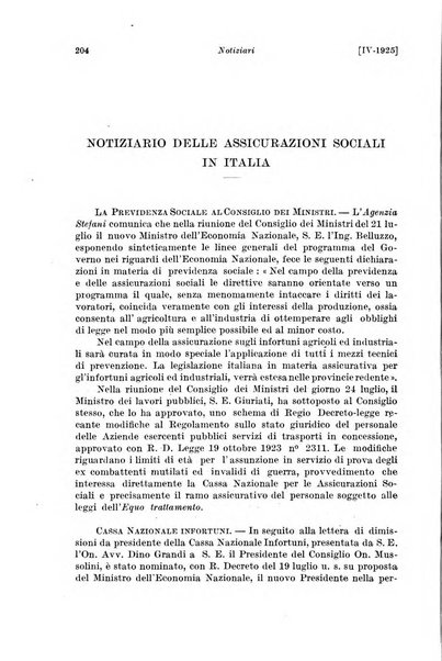 Le assicurazioni sociali pubblicazione della Cassa nazionale per le assicurazioni sociali