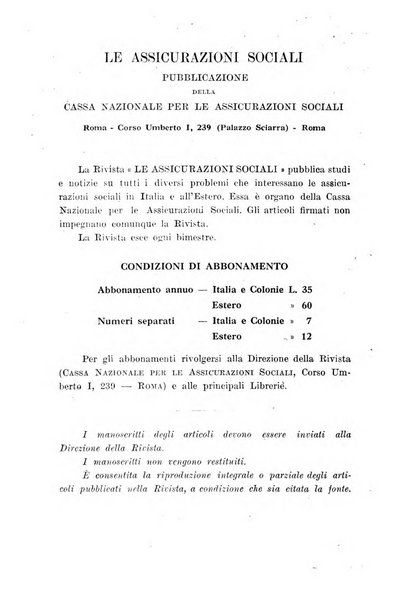 Le assicurazioni sociali pubblicazione della Cassa nazionale per le assicurazioni sociali