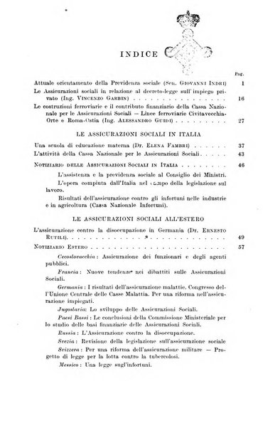 Le assicurazioni sociali pubblicazione della Cassa nazionale per le assicurazioni sociali