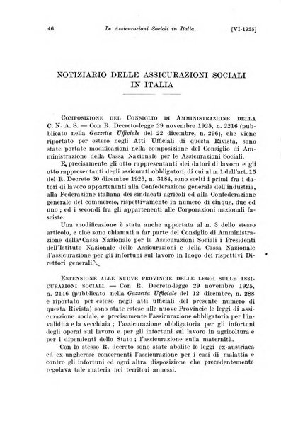 Le assicurazioni sociali pubblicazione della Cassa nazionale per le assicurazioni sociali