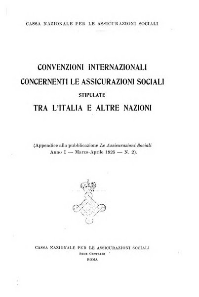 Le assicurazioni sociali pubblicazione della Cassa nazionale per le assicurazioni sociali