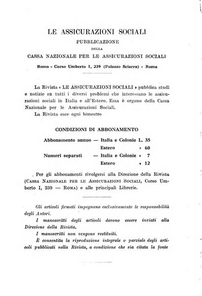 Le assicurazioni sociali pubblicazione della Cassa nazionale per le assicurazioni sociali