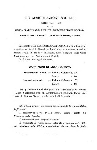 Le assicurazioni sociali pubblicazione della Cassa nazionale per le assicurazioni sociali