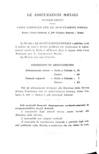 Le assicurazioni sociali pubblicazione della Cassa nazionale per le assicurazioni sociali