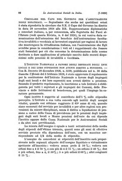 Le assicurazioni sociali pubblicazione della Cassa nazionale per le assicurazioni sociali