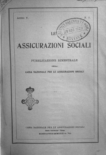 Le assicurazioni sociali pubblicazione della Cassa nazionale per le assicurazioni sociali