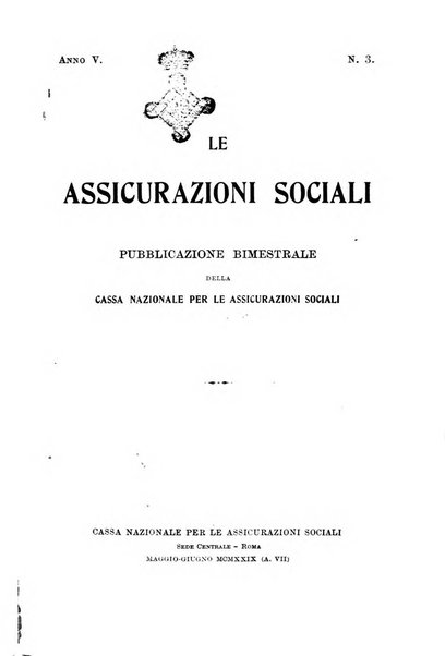 Le assicurazioni sociali pubblicazione della Cassa nazionale per le assicurazioni sociali