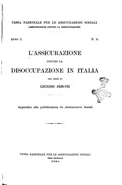 Le assicurazioni sociali pubblicazione della Cassa nazionale per le assicurazioni sociali