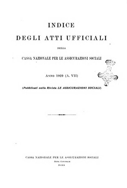 Le assicurazioni sociali pubblicazione della Cassa nazionale per le assicurazioni sociali