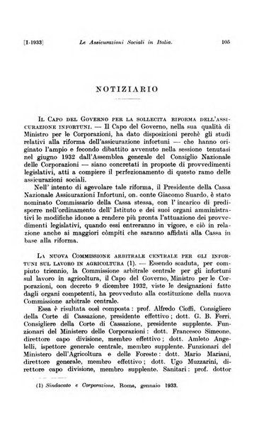 Le assicurazioni sociali pubblicazione della Cassa nazionale per le assicurazioni sociali