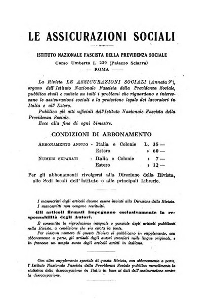 Le assicurazioni sociali pubblicazione della Cassa nazionale per le assicurazioni sociali