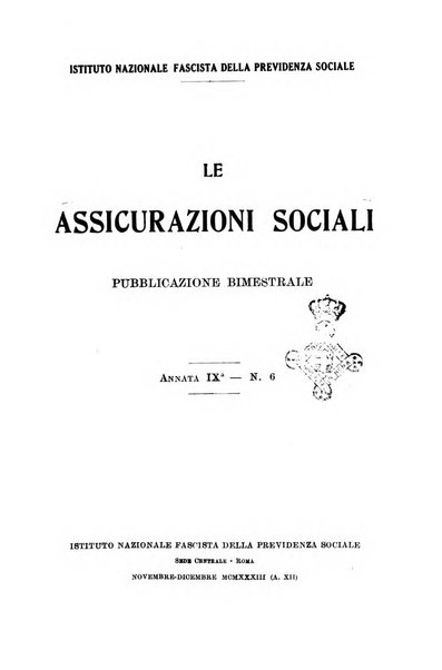 Le assicurazioni sociali pubblicazione della Cassa nazionale per le assicurazioni sociali