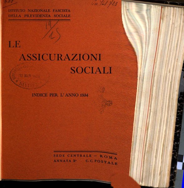 Le assicurazioni sociali pubblicazione della Cassa nazionale per le assicurazioni sociali