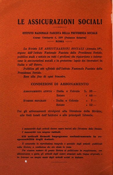 Le assicurazioni sociali pubblicazione della Cassa nazionale per le assicurazioni sociali