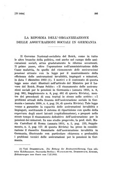 Le assicurazioni sociali pubblicazione della Cassa nazionale per le assicurazioni sociali