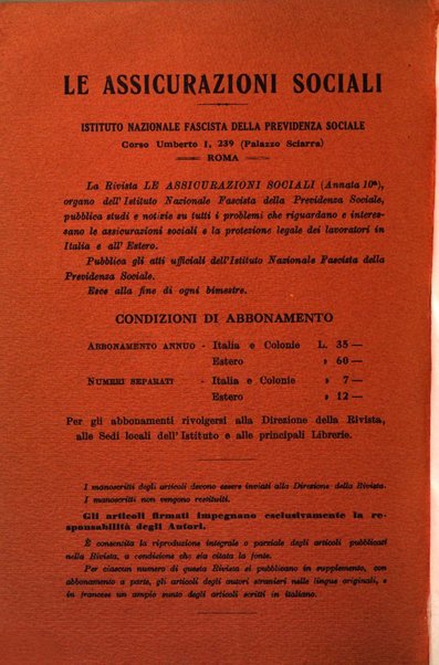 Le assicurazioni sociali pubblicazione della Cassa nazionale per le assicurazioni sociali