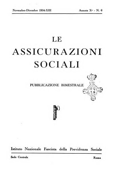 Le assicurazioni sociali pubblicazione della Cassa nazionale per le assicurazioni sociali