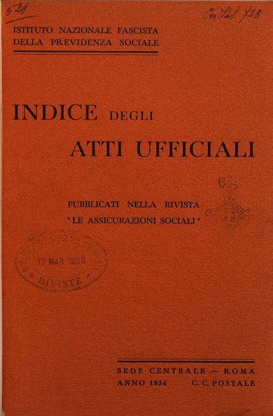 Le assicurazioni sociali pubblicazione della Cassa nazionale per le assicurazioni sociali