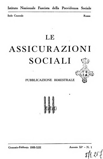 Le assicurazioni sociali pubblicazione della Cassa nazionale per le assicurazioni sociali