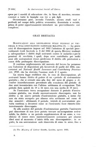 Le assicurazioni sociali pubblicazione della Cassa nazionale per le assicurazioni sociali