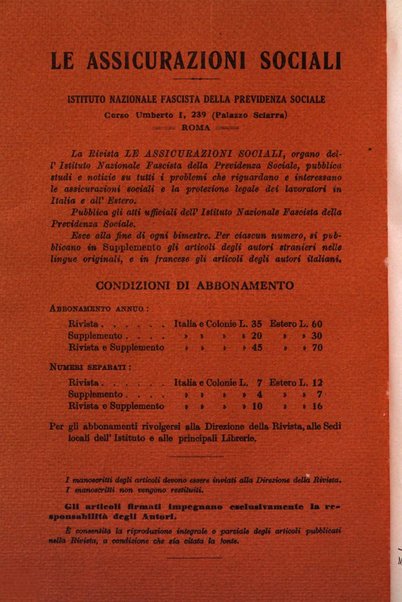 Le assicurazioni sociali pubblicazione della Cassa nazionale per le assicurazioni sociali