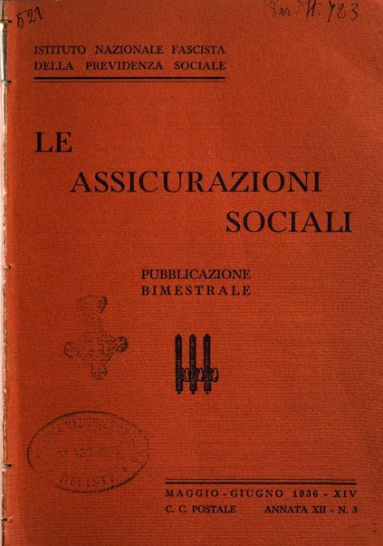 Le assicurazioni sociali pubblicazione della Cassa nazionale per le assicurazioni sociali