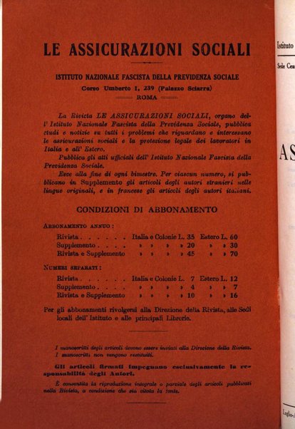 Le assicurazioni sociali pubblicazione della Cassa nazionale per le assicurazioni sociali