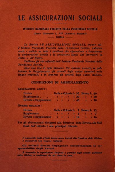 Le assicurazioni sociali pubblicazione della Cassa nazionale per le assicurazioni sociali