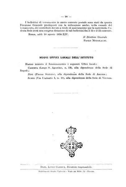 Le assicurazioni sociali pubblicazione della Cassa nazionale per le assicurazioni sociali