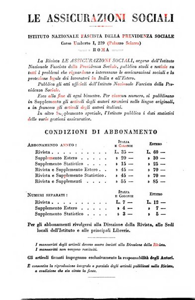 Le assicurazioni sociali pubblicazione della Cassa nazionale per le assicurazioni sociali